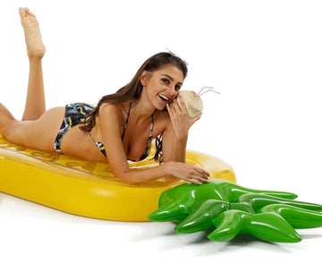 VICKEA Inflatable Pool Float - Large Yellow Pineapple for Kids & Adults, PVC Material, Model 43197-13280