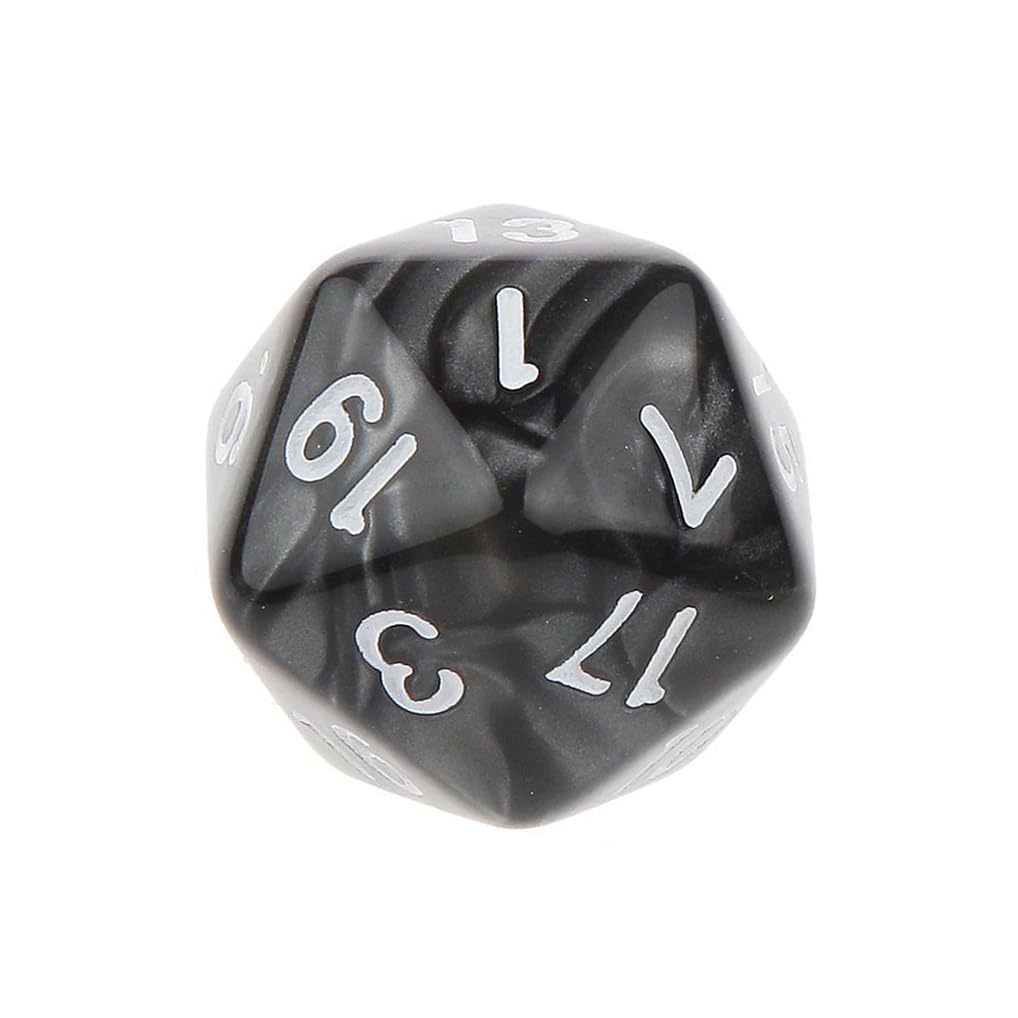 Yiotfandoll 10PCS Polyhedral Dice D20 Dice 20mm Acrylic 20 Sided Dice Game Dice for RPG MTG DND Dice Table Games (Black)
