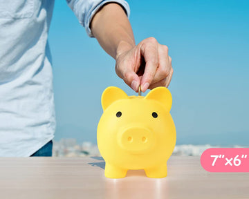 Pjdrllc Large Piggy Bank, Unbreakable Plastic Money Bank, Coin Bank For Girls And Boys, Large Size Piggy Banks, Practical Gifts For Birthday, Easter, Christmas (Yellow)