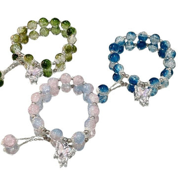 MIPPO Beaded Bracelet with Butterfly Pendant  Unique Design for Teenagers  Trendy and Personalized Charm Bracelet  Colorful B