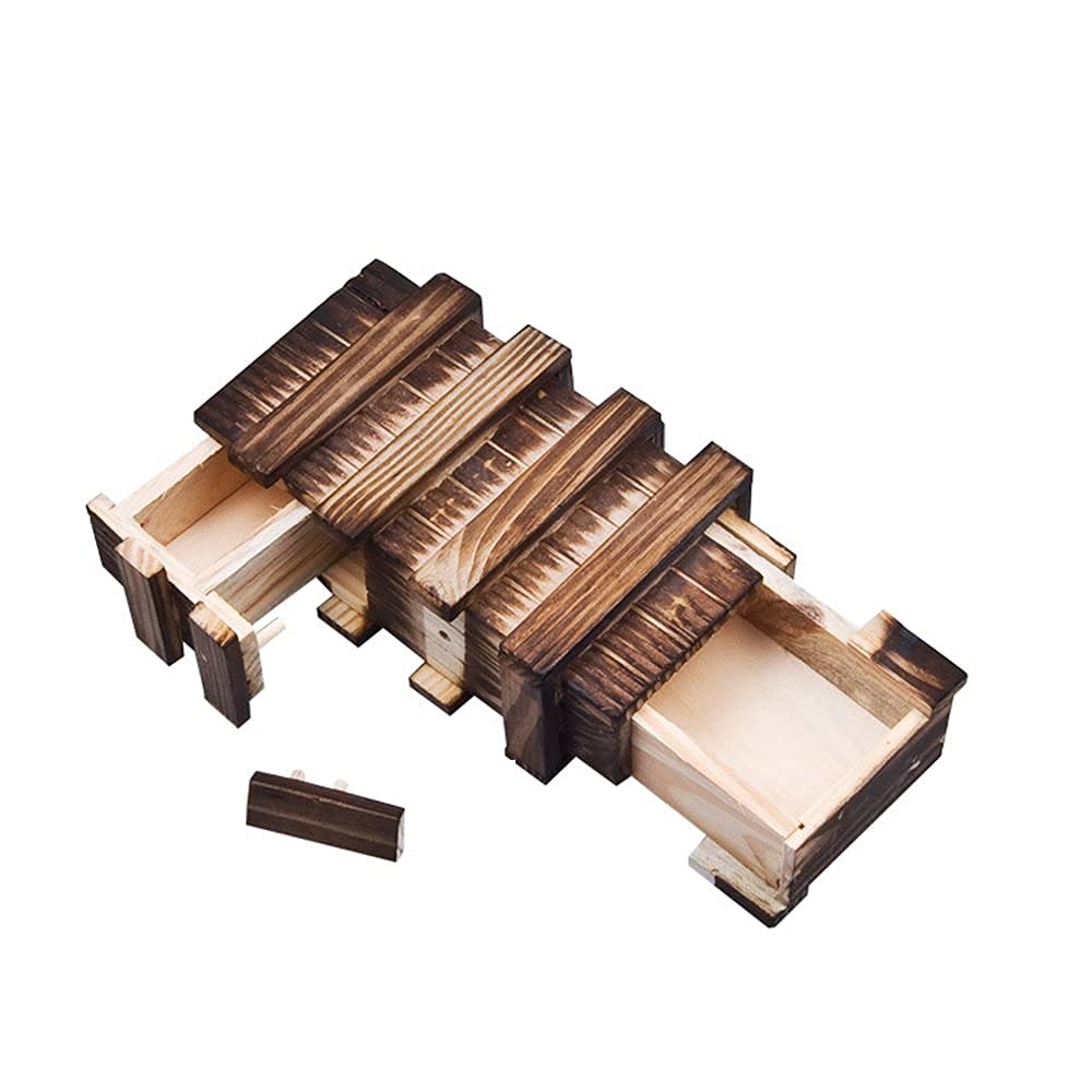 Handmade Classic 3D Brain Teaser Wooden Puzzle Magic Gift Box Game Box With Extra Secure Secret Drawer Iq Toys Shuyue