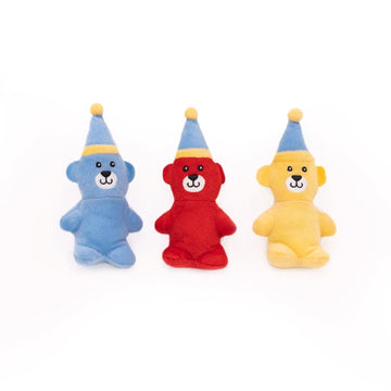 Zippypaws Birthday Gifts For Dogs - Birthday Bears Miniz 3-Pack, Squeaky Plush Toys, Dog Birthday Party Supplies For Boys & Girl