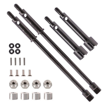 WEISHUJI Front Rear Wheel Axle Shaft Drive, 4mm Widen Steel Drive Stub Axles CVD Joint Drive Shaft Upgrade Parts for AXIAL SCX24