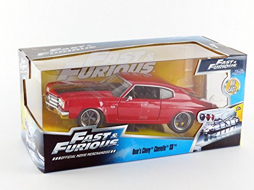 Jada Toys & Furious Dom'S Chevy Chevelle Ss Die-Cast Car, Toys For Kids And Adults Fast & Furious Movie 1- 1:24 Diecast - '70 Ch