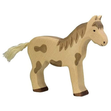 Holztiger Horse Standing Spotted Toy Figure