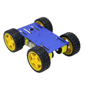 4Wd Robot Car Chassis Kit With Metal Robotic Frame & 4Pcs Tt Encoder Dc Motor For Arduino / Raspberry Pie / Microbit, Diy Remote