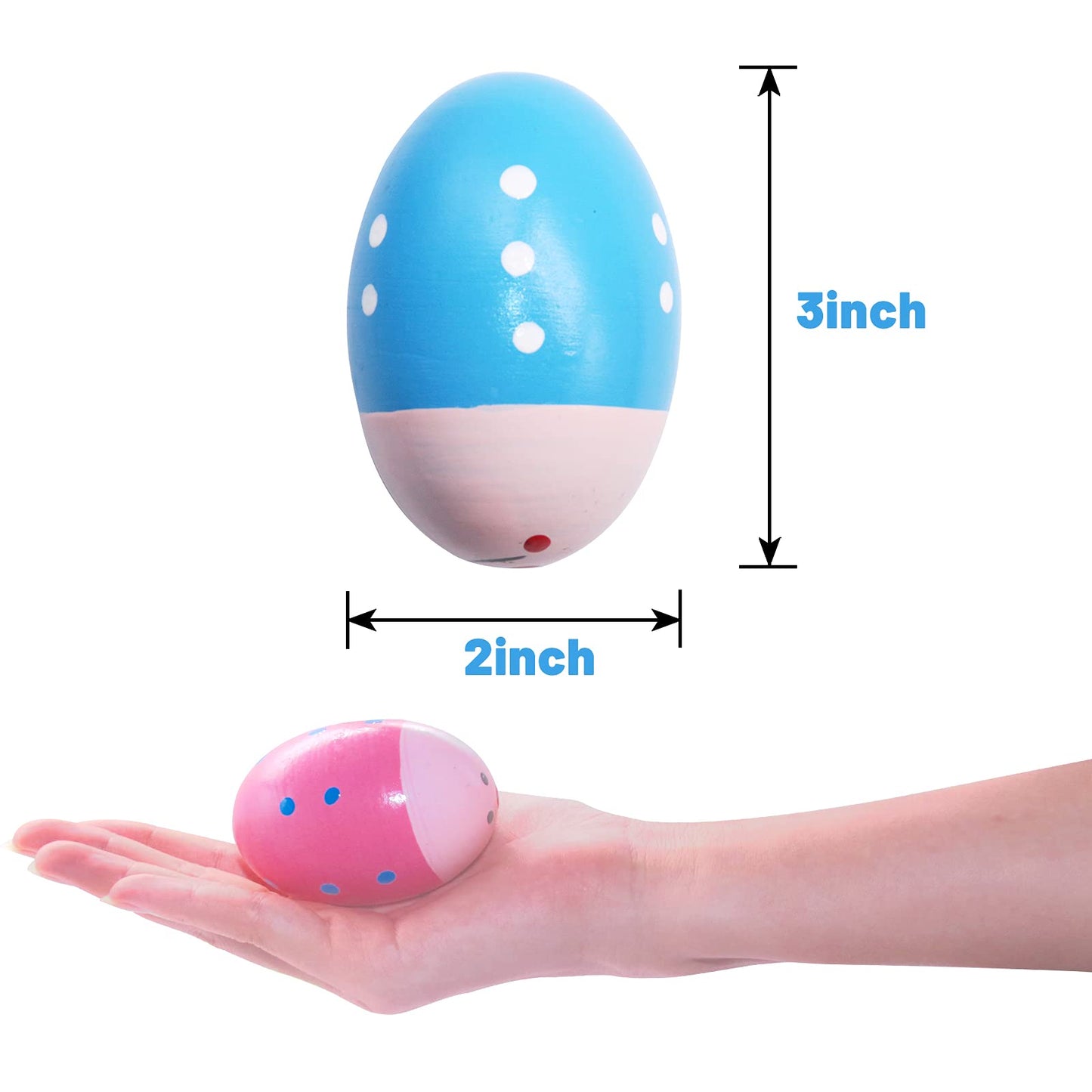 Ehome 12Pcs Wooden Egg Shakers Set Hand Musical Maracas Percussion Instruments Baby Eggs Shaker Prefilled Montessori Toys Birthd