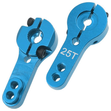 3PCS Vgoohobby 25T Aluminum Servo Horns Arms M3 Threads Metal Steering Arm Compatible with RC Car Truck Buggy Airplane,Blue