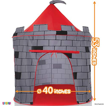 Play22 Kids Play Tent Knight Castle - Portable Kids Tent - Kids Pop Up Tent Foldable Into Carrying Bag - Childrens Play For Indoor & Outdoor Use - Kids Playhouse Best Gift For Boys & Girls