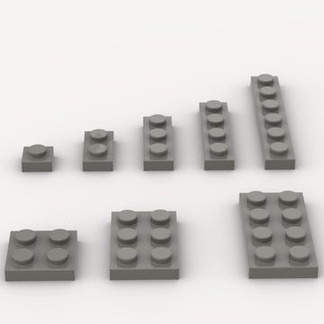 Classic Building Plate Assortment Pack, 100Pcs Dark Gray Bulk Plates With 8 Size Building Plate Base Plate, Compatible With Lego