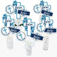 Big Dot of Happiness Baptism Blue Elegant Cross  Boy Religious Party Centerpiece Sticks  Table Toppers  Set of 15