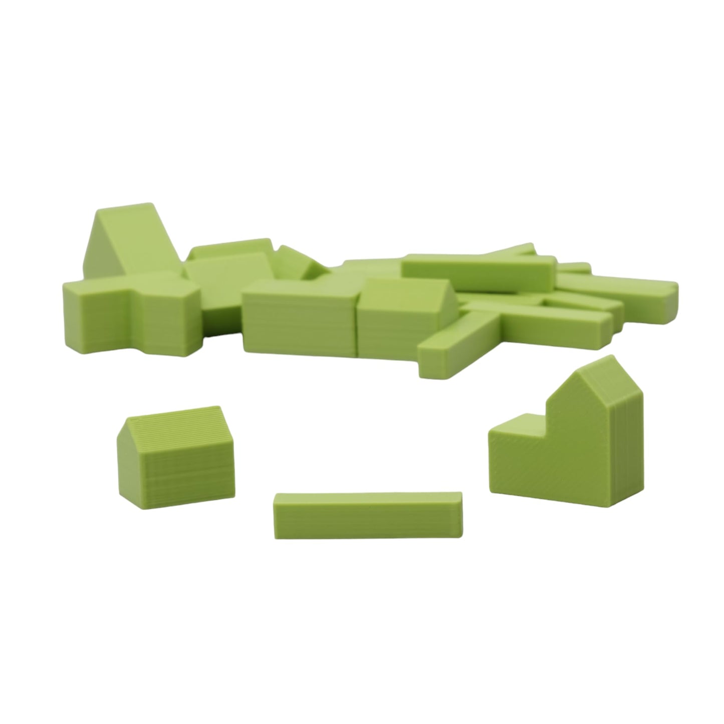 Bkprint3D Replacement Pieces For Catan Board Game | Settlers Pieces | 82 Colors | Base Set | (32_Greenery)