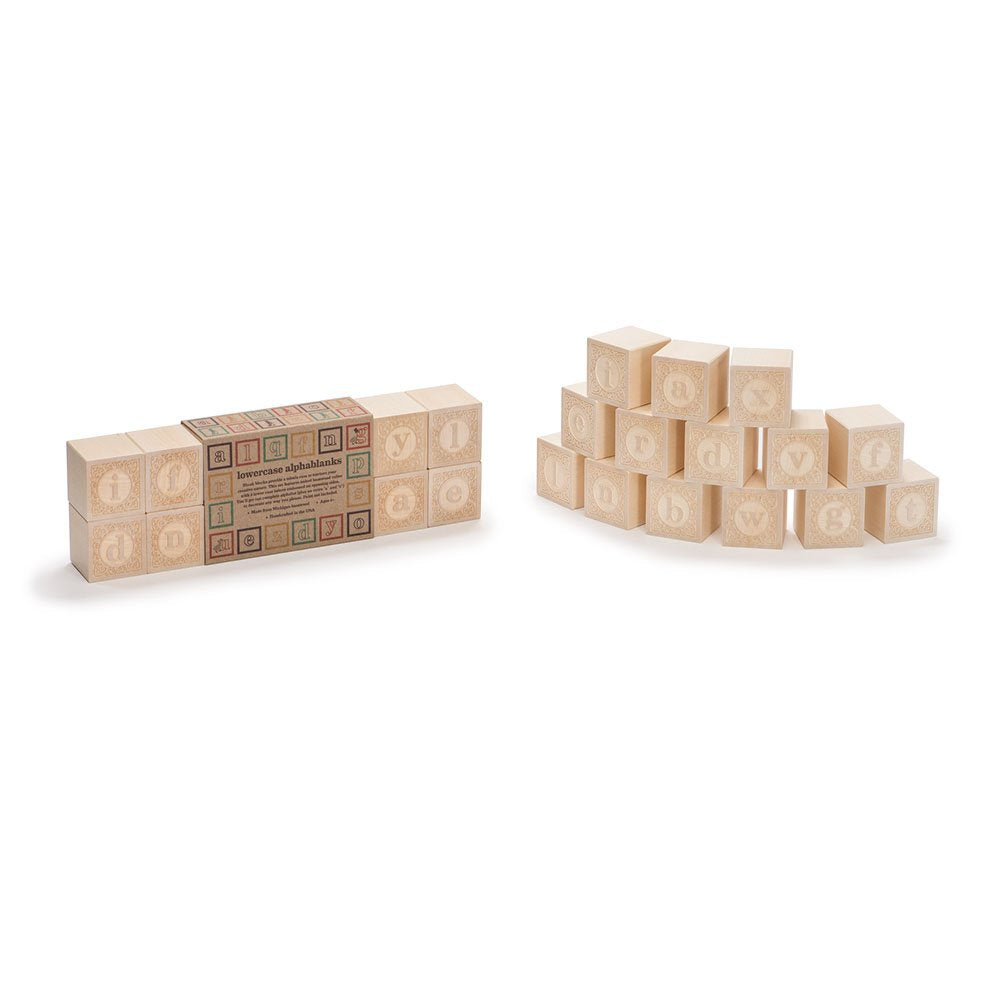 Uncle Goose Lowercase Alphablank Blocks - Made in The USA