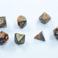 Gold Lustrous Mini Dice With Silver Numbers 10Mm (3/8In) Set Of 7 Chessex