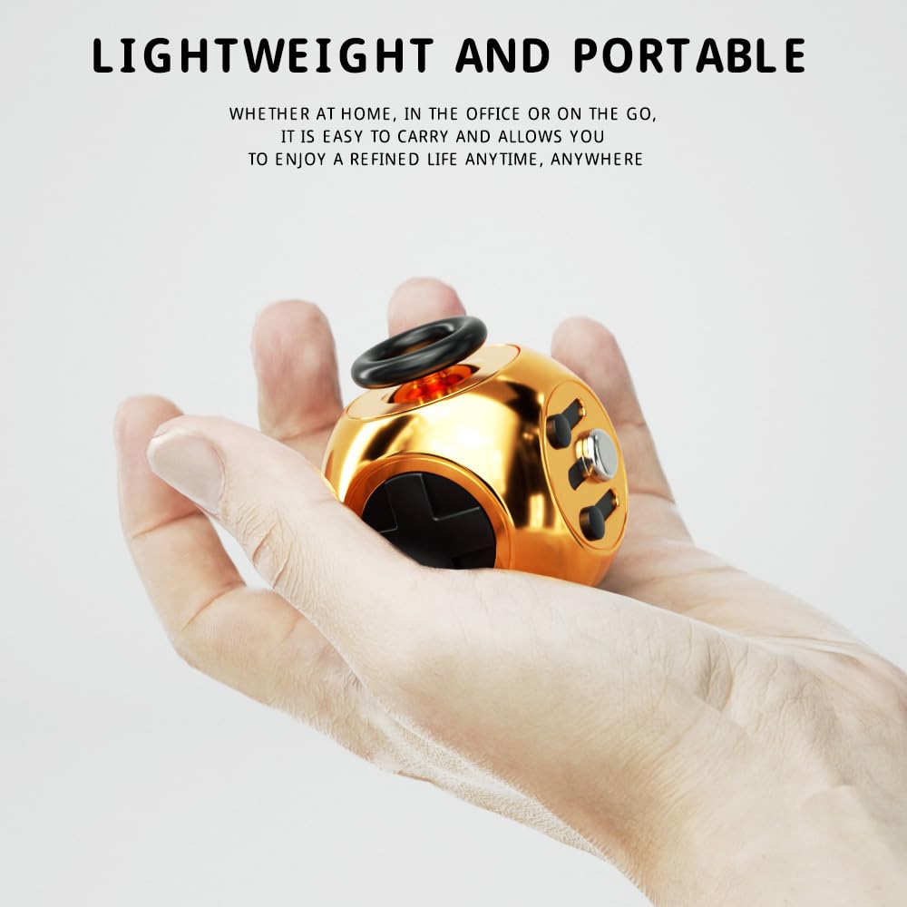 Fidget Toys Fidget Blocks Fidget Pads Stress Fidget Block Twisty Fidget Toy Cube Anxiety Toy Infinite Cube (Gold)