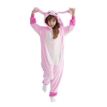 Halloween Christmas Unisex Kids Flannel Cosplay Onesie Costume Outfit Suit For Girls And Boys (Us, Age, 8 Years, Pink Stitch)
