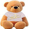 Click4Deal Big Teddy Bear 3 Feet Long Wearing A Be My Valentine T-Shirt (Bear 91 Cm) (Brown)