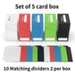 Rayvol 5 Card Deck Box With 2 Dividers/Box - Set Of 5 Card Boxes For Tcg (Blue, Red, Green, Black, White)