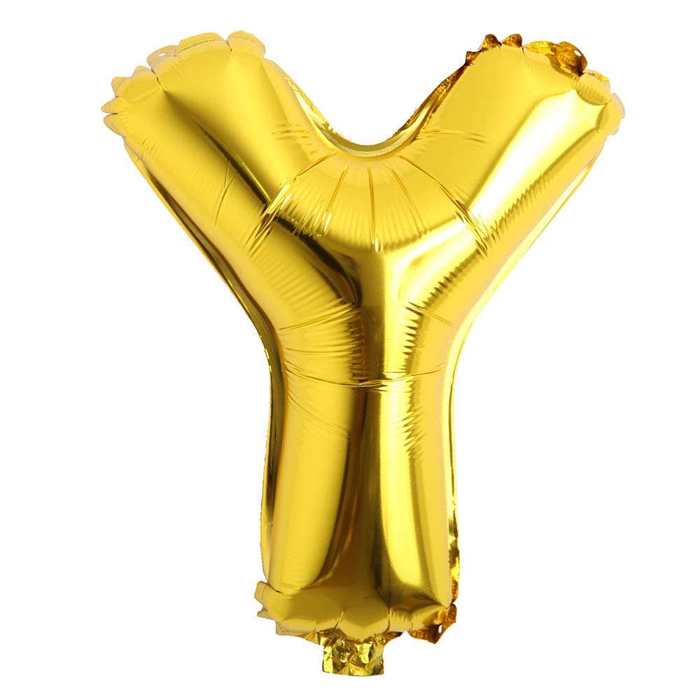 HK Balloons 16 inch Single Gold Alphabet Letter Number Balloons Aluminum Hanging Foil Film Balloon Wedding Birthday Party Decor