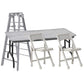 Ultimate Ladder, Table & Chairs Silver Playset For Wrestling Action Figures