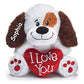 Personalized Valentine's Day Sitting I Love You Puppy with Heart Plush Stuffed Animal Toy for Boys or Girls with Custom Name - 9 Inches