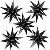 60 Pcs Black Star Balloons Explosion 12 Point Foil Cone Balloons Magic Starburst Balloons Large For Wedding Anniversary Backdrop