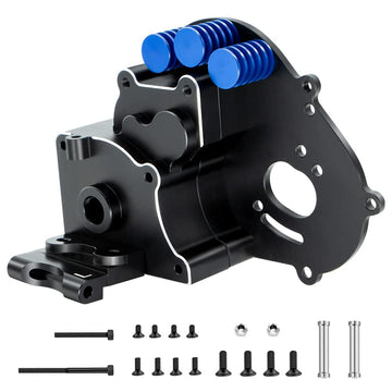 GLOBACT for 1/10 Slash 2wd Transmission Stampede Rustler 2wd Aluminum Transmission Case Gearbox Parts with Aluminum Motor Plate 