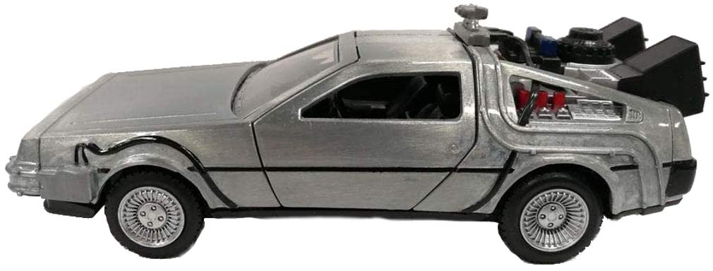 DeLorean DMC (Time Machine) Brushed Metal ''Back to the Future Part I'' (1985) Movie ''Hollywood Rides'' Series 1/32 Diecast Mod