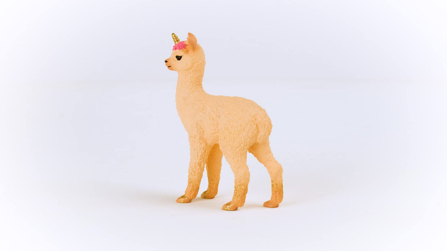Schleich Bayala Mythical Baby Llama Unicorn Figurine - Rainbow Love Unicorn Mare Llama With Glitter And Rhinestone Details, Highly Durable Fairy Animal Toy For Boys And Girls, Gift For Kids Ages 5+