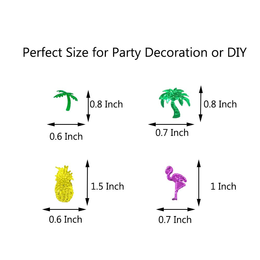 Summer Confetti Palm Tree Coconut Tree Flamingo Pineapple fruit Sequins Party Table decoration for Tropical Luau Hawaiian Jungle