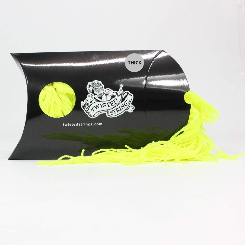 Twisted Stringz Yo-Yo Strings - Polyester - Solid Thick Yoyo String - 100 Pack (Yellow)