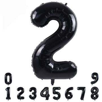 Toniful 40 Inch Black Large Numbers Balloons 0-9,Number 2 Digital 2 Helium Balloons,Foil Mylar Big Number Balloons For Birthday