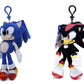 Sonic The Hedgehog Shadow And Sonic 8'' Plush Clip With Small Zipper Pouch - 2 Pcs ( 1 Of Each )