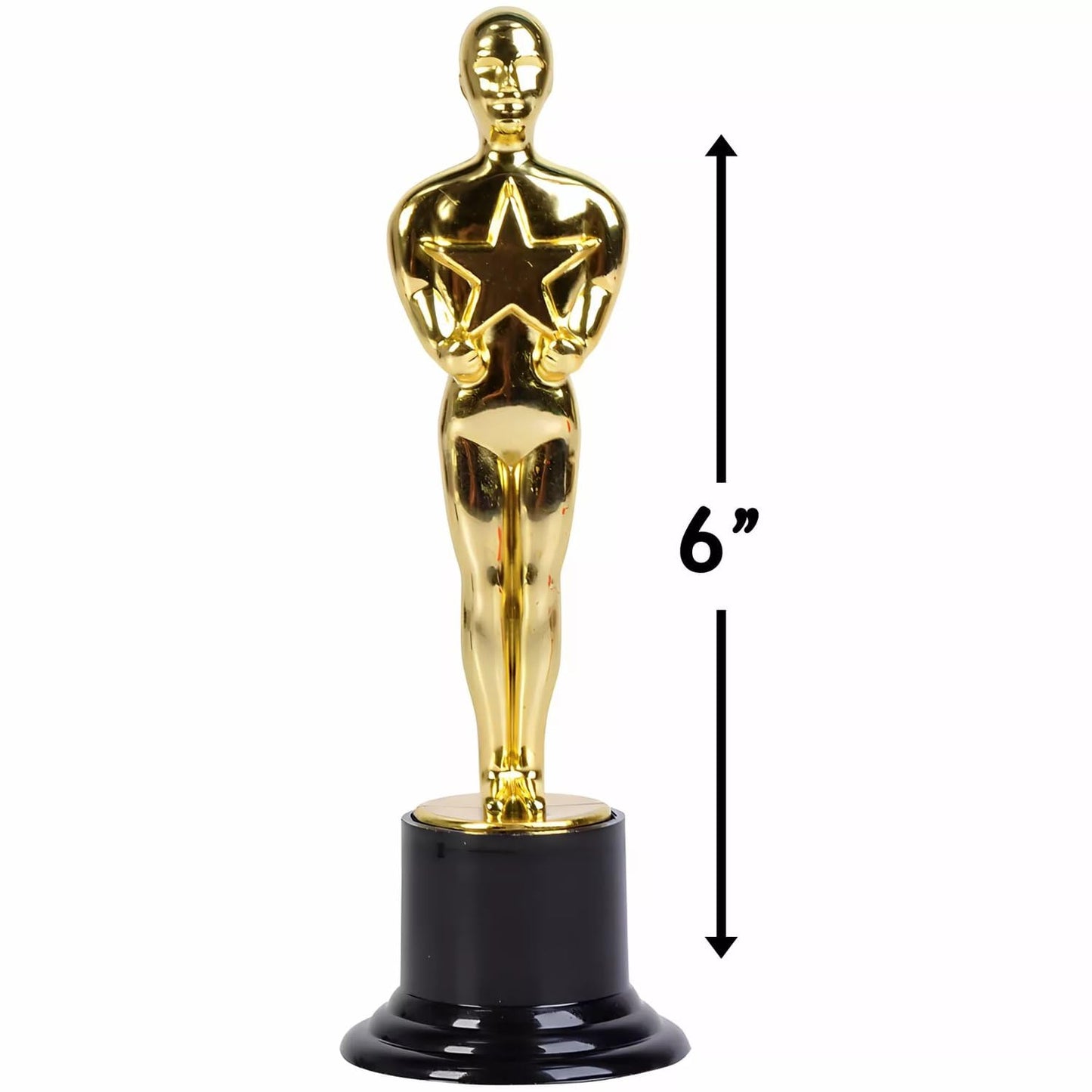 Rhode Island Novelty 6 inch Plastic Gold Movie Award Statue, One Per Order