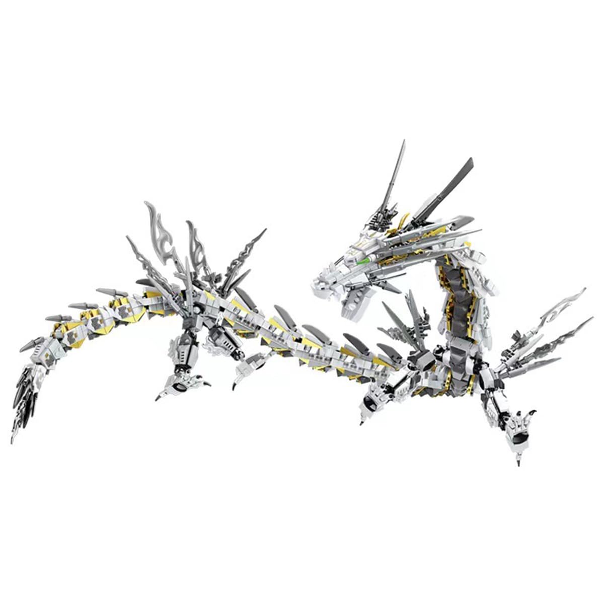 HONLANCH Dragon Series White Mechanical Hurricane Dragon Building Blocks Set (1485Pieces)-Toys Gifts for Kid and mature-themed
