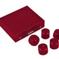 DS.DISTINCTIVE STYLE Aluminum Alloy Dice 5 Pieces 16mm Portable Metal Dices with Case 6 Sided Dice for Party Game (Red Square)