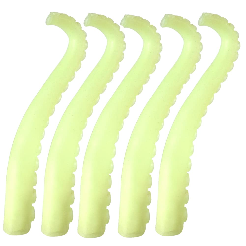 Silicone Finger Tentacle Puppets Glow-In-The-Dark (Yellow, 10)