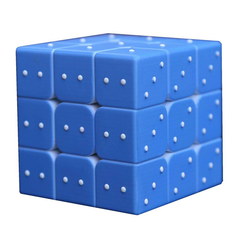 Speed Cube 3X3X3 3D Relief Effect Braille Magic Cube Puzzle,Iq Games Puzzles Special For Blind, 5.6Cm
