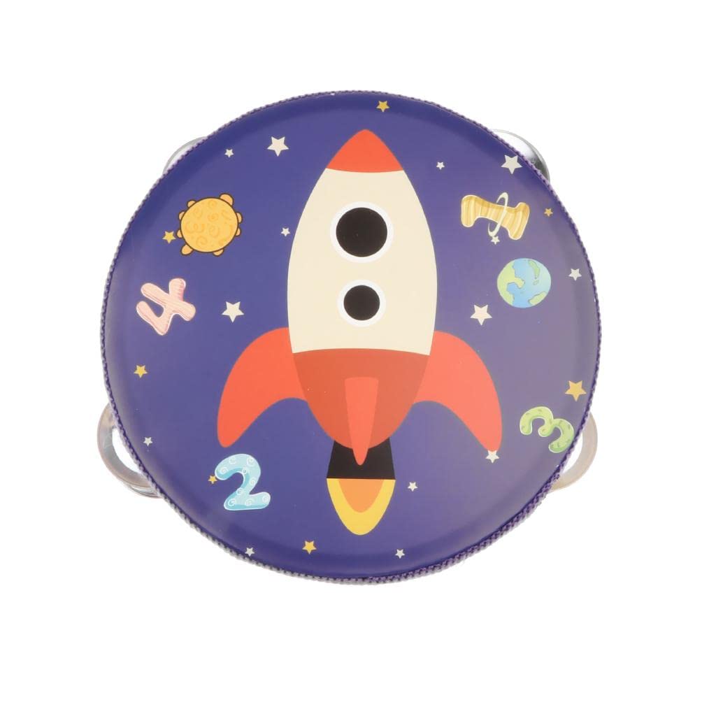 Enakshi (Label) Cartoon Hand Held Tambourine Kids Musical Educational Toy Rockettoys & Hobbies|Educational|Music & Art