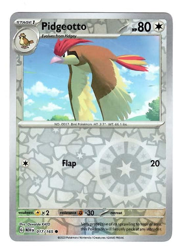 Pokemon - Pidgeotto 017/165 - Pokemon 151 - Reverse Foil - Single Card