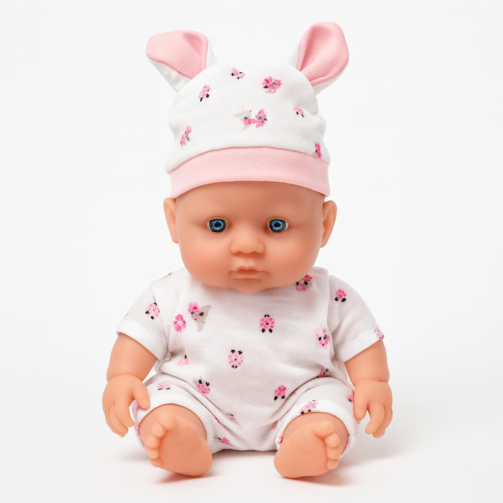 FunBlast Realistic Baby Doll Toy  19 CM Dolls with Rotatable Legs & Arms, Cute Baby Doll Toys, Educational Pretend Play Doll fo