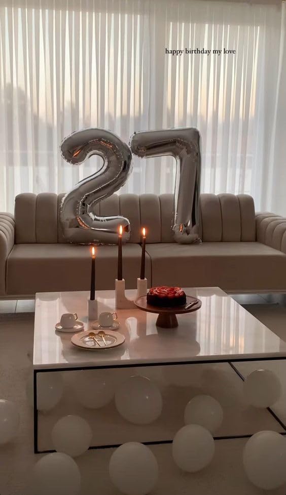 Silver 7 Balloon, Number Balloons 40 Inch, 7Th Birthday Decorations For Kids Girls Boys, Silver Party Decoration For Women Men,
