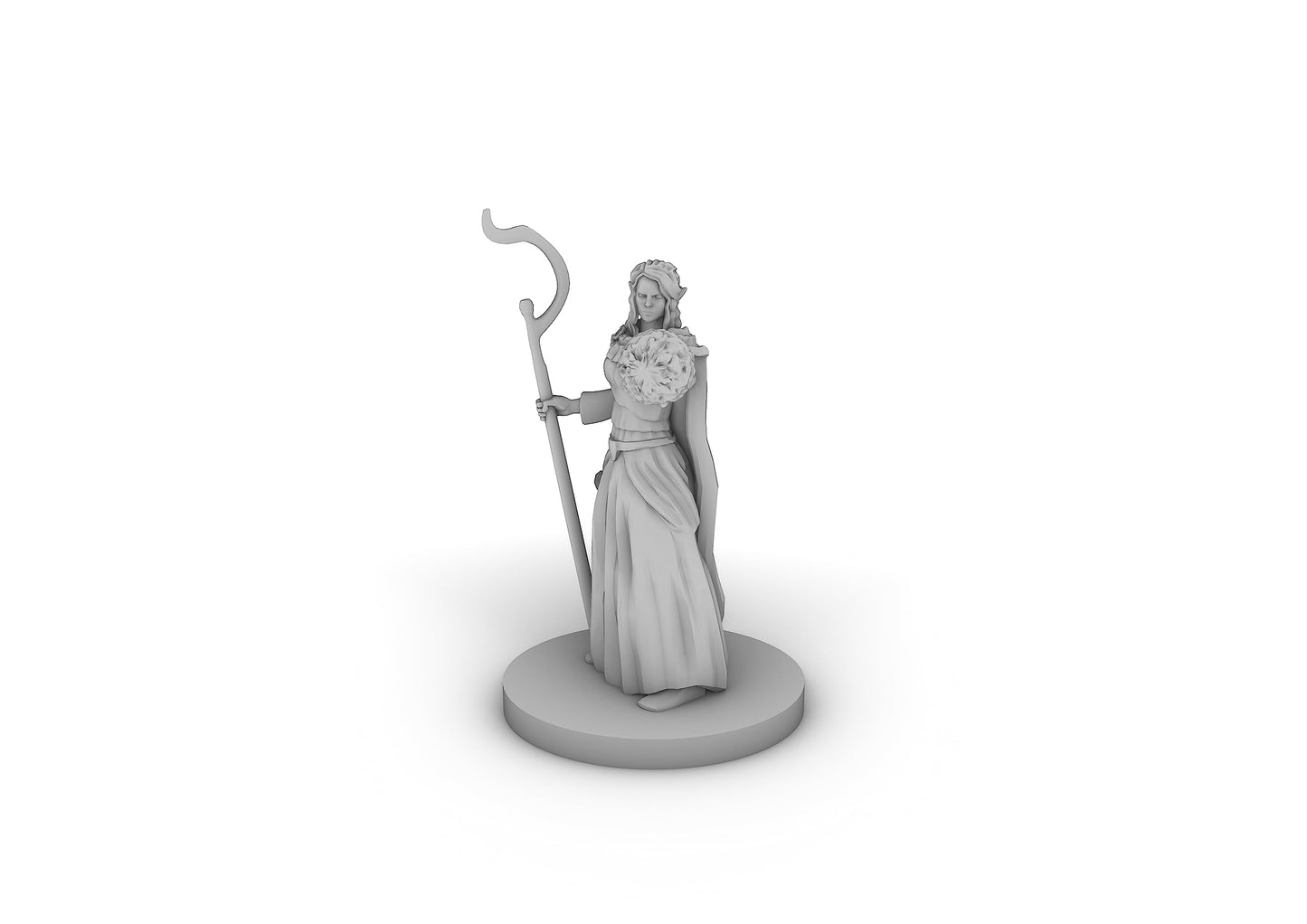Female Elf Druid 2 Tabletop Dnd Gaming Miniature