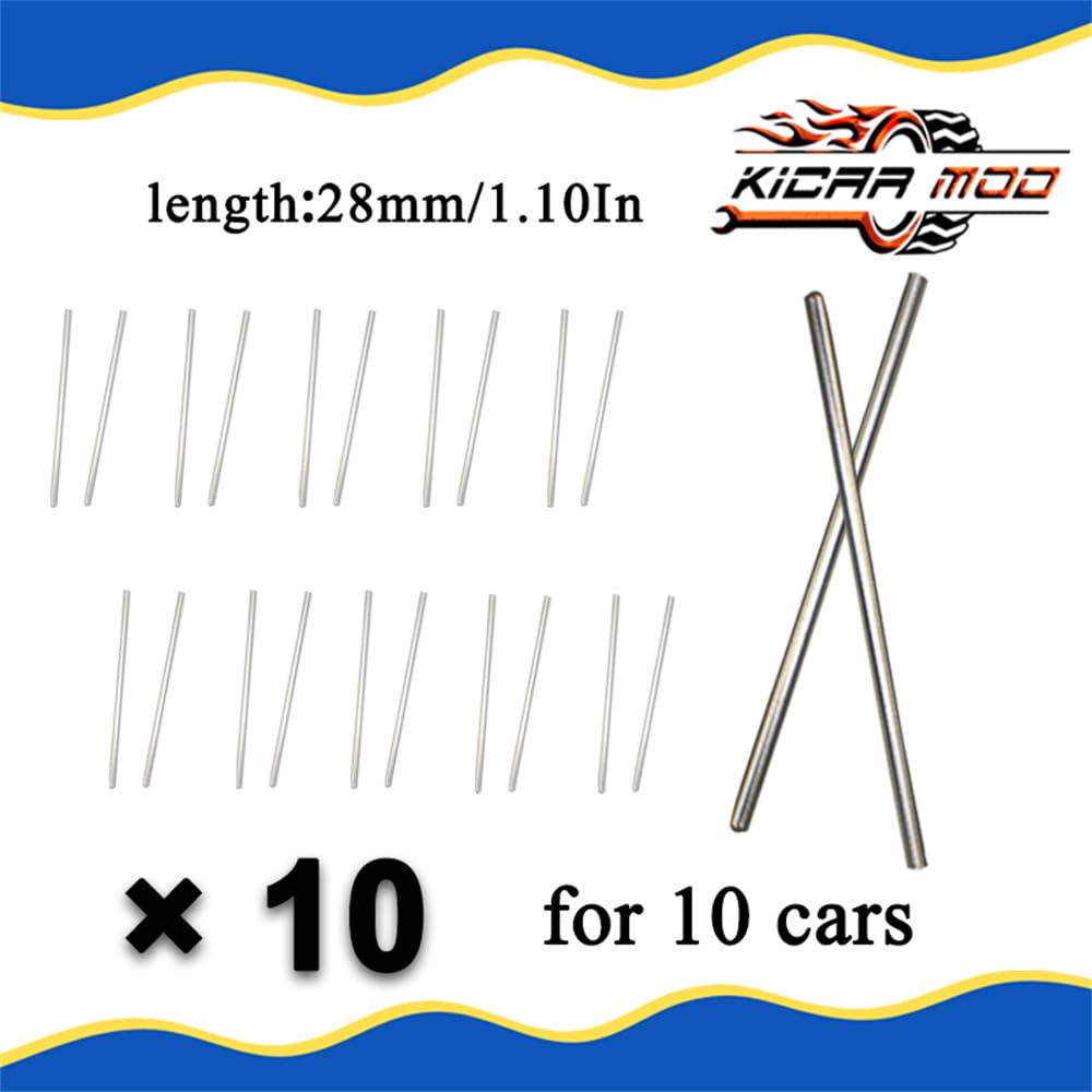 1/64 Model Car Axles For Model Cars,10 Sets Length 28Mm/1.1In Shafts A Pack,Each Set Has Three Metal Shafts,Suitable For Modifyi