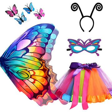 Aimeiar Kids butterfly costume for Girls,Toddler Halloween costume butterfly Dress Up Tutu kids Fairy butterfly wings with Mask,