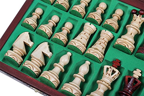 Beautiful Handcrafted Wooden Chess Set With Wooden Board And Handcrafted Chess Pieces -1-2 Players, Gift Idea Products (21' (55 Cm))