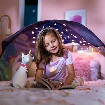 Winvin Magic Playhouse Tents Fantasy Fun For Kids,Foldable Play Tents, Pop Up Indoor Bed Tents,Magic Playhouse Princess Secret Castle,Birthday For Girls (Horse With Remote Light)