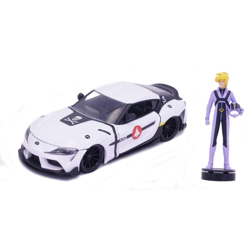 Robotech 1:24 2020 Toyota Supra Die-cast car & 2.75 Roy Focker Figure Toys for Kids and Adults