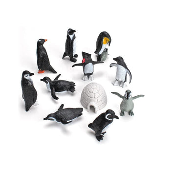 Ai-Fun 11Pcs Penguin Igloo Figurine Toys Realistic Ocean Tiny Animal Model Polar Animal Figures Set