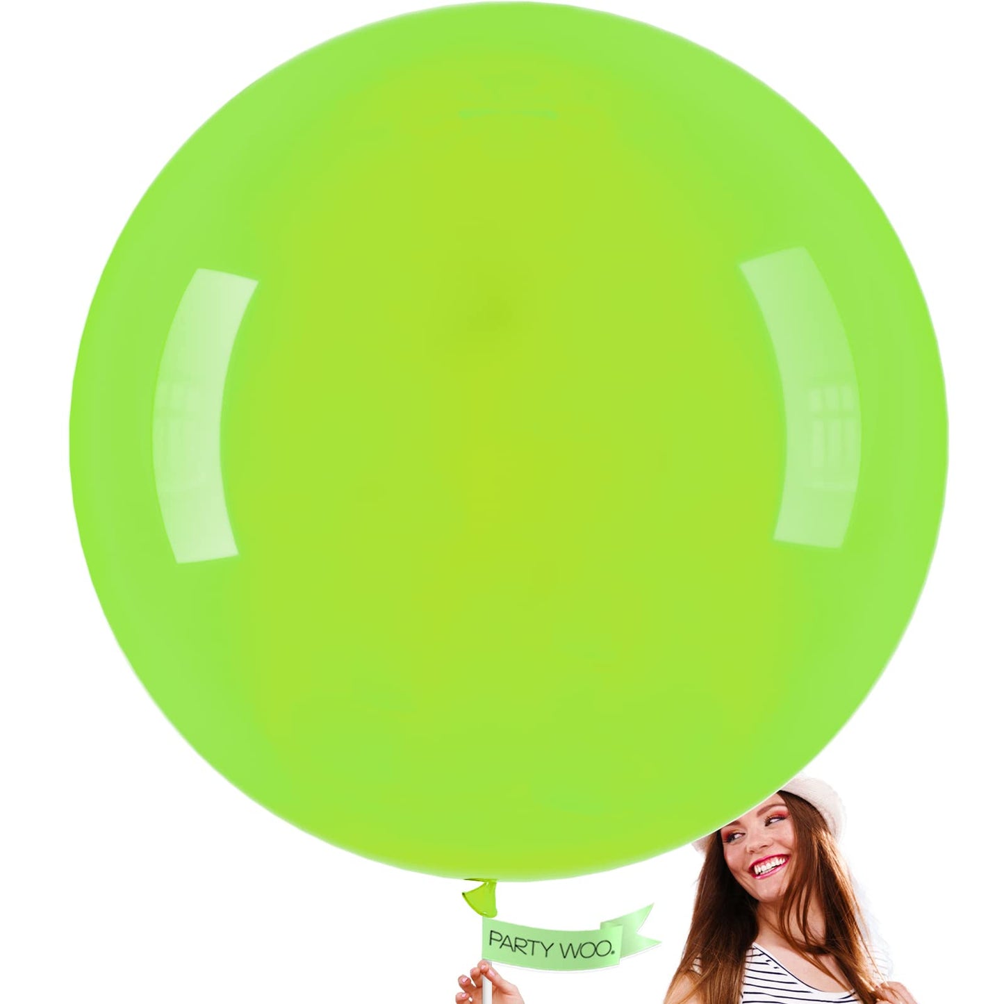 Partywoo Green Large Balloons, 4 Pcs 36 Inch Balloons, Lime Green Big Balloons, Yellowish Green Giant Balloons, Jumbo Balloons For Birthday Party Decorations, Baby Shower Decorations, Green-Y6